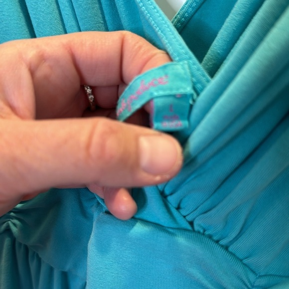 Fresh Produce turquoise jersey summer tank style dress Size: Large - Picture 4 of 8